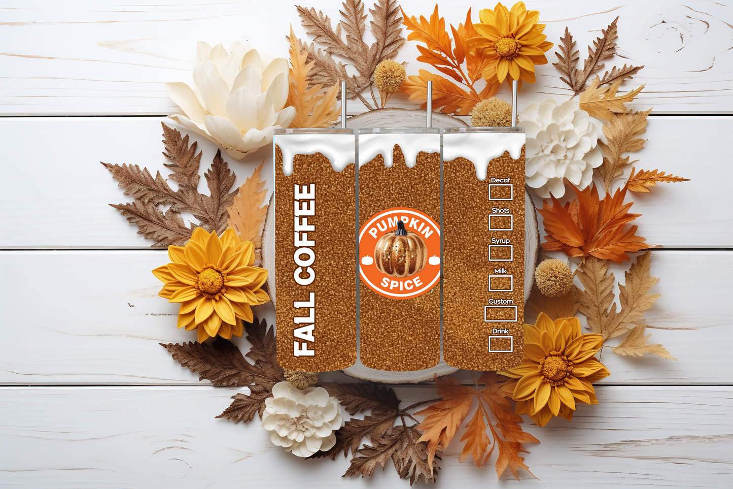 "Pumpkin Spice Fall Coffee" Stainless Steel Tumbler