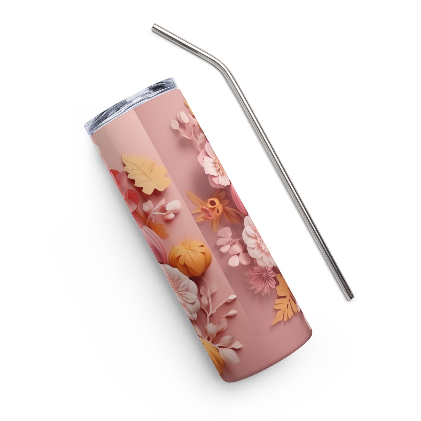 "Pink & Pretty Fall" 3D Stainless steel tumbler