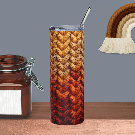 "Autumn Knitted Sweater" Stainless steel tumbler