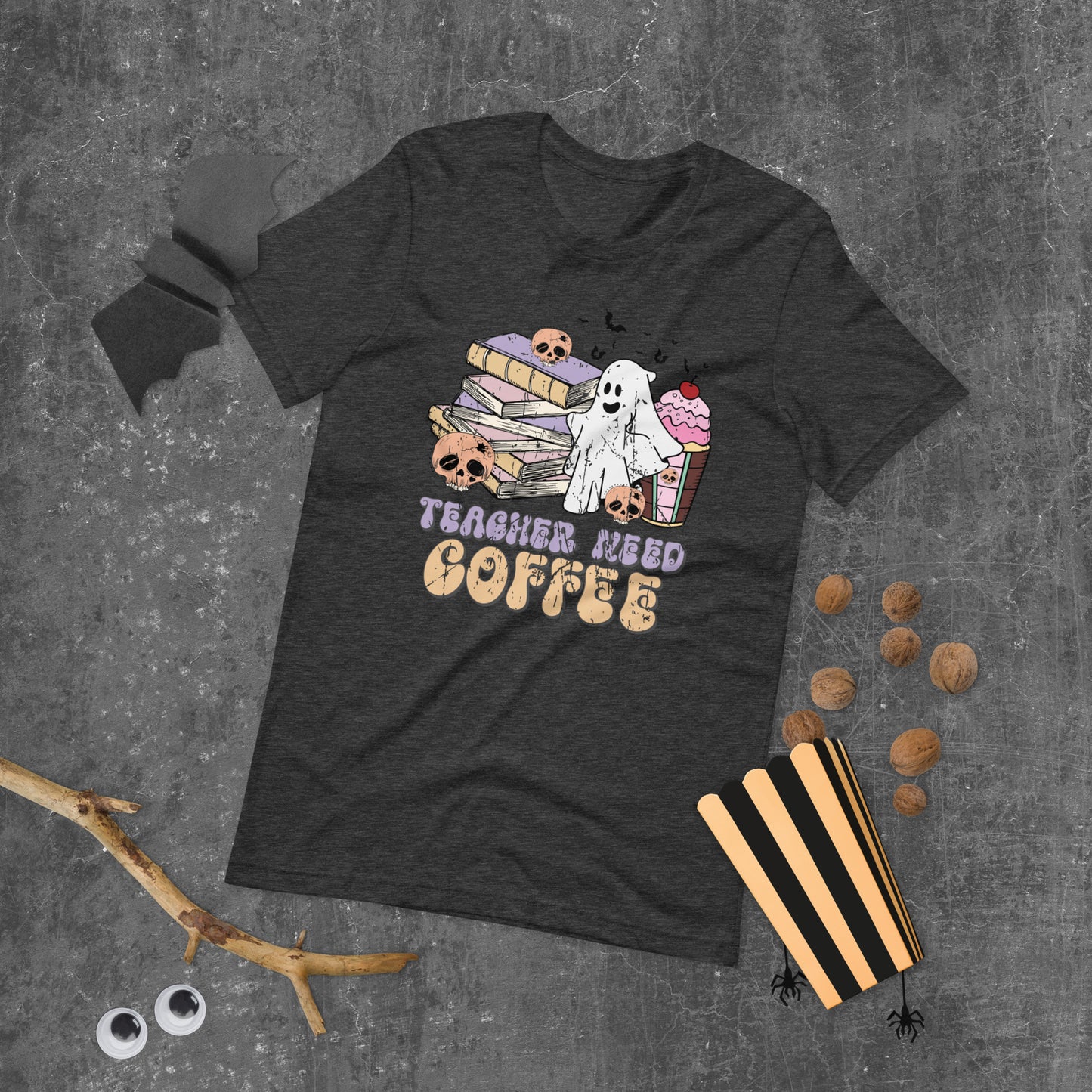 "Teacher Needs Coffee" Distress Retro T-shirt
