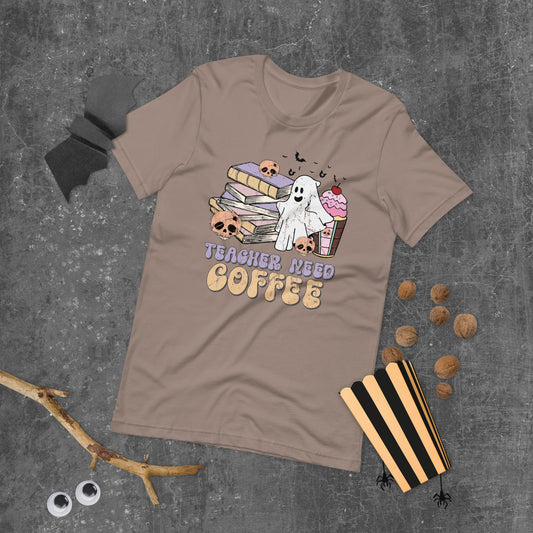 "Teacher Needs Coffee" Distress Retro T-shirt