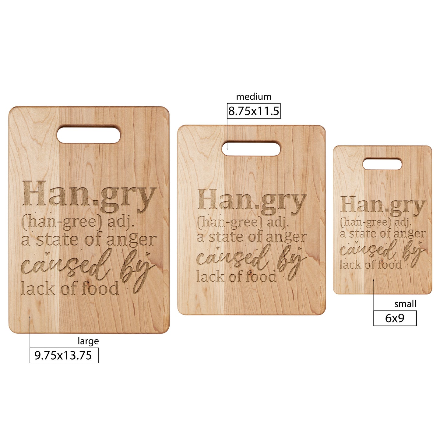 "Hangry" Maple Cutting Board