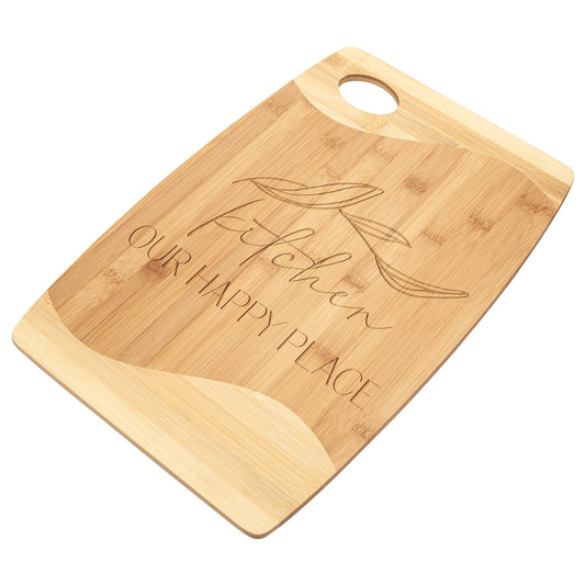 "Our Happy Place" Bamboo Cutting Board