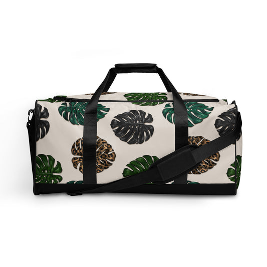 Leopard Print Palm Leaves Duffle bag