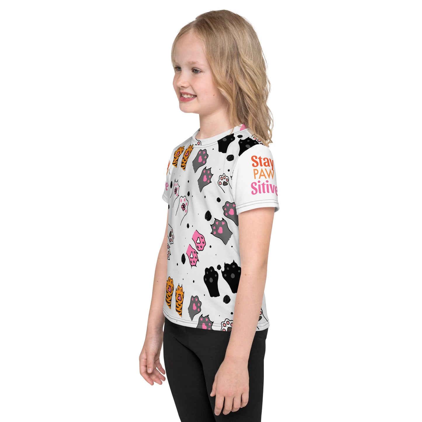 "Stay Paw-sitive" Kids T-shirt