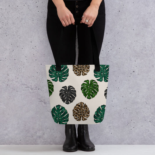 Leopard Print Palm Leaves Tote bag