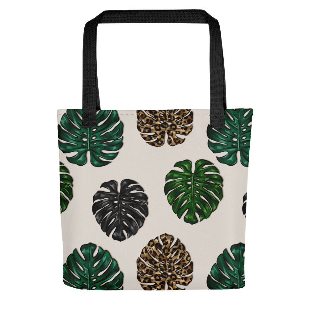 Leopard Print Palm Leaves Tote bag
