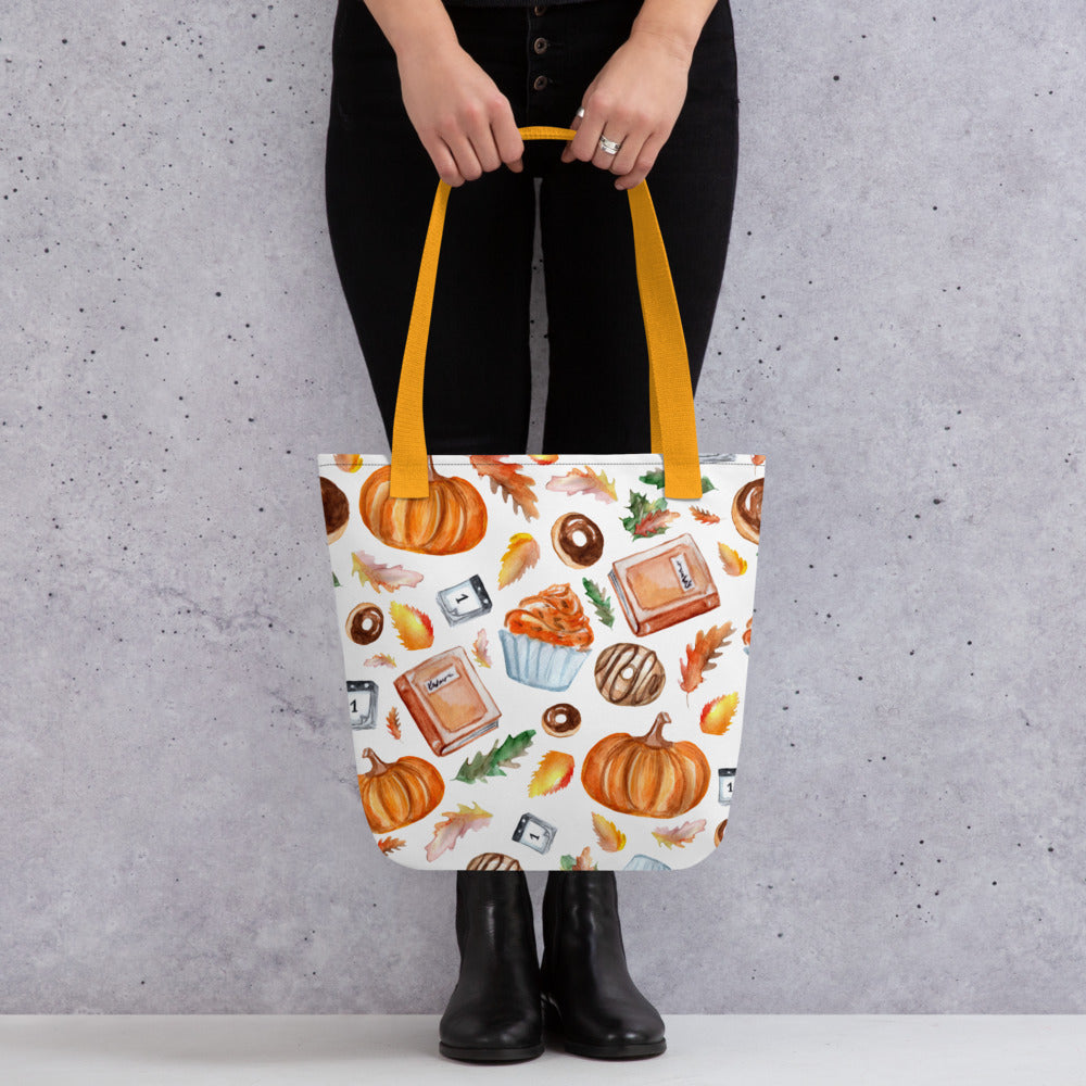 "Fall Delights" White Tote bag