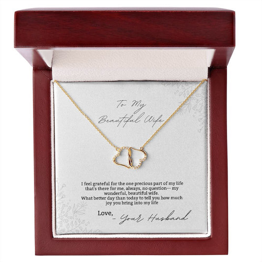 "Beautiful Wife" 10k Gold & Diamond Love Necklace