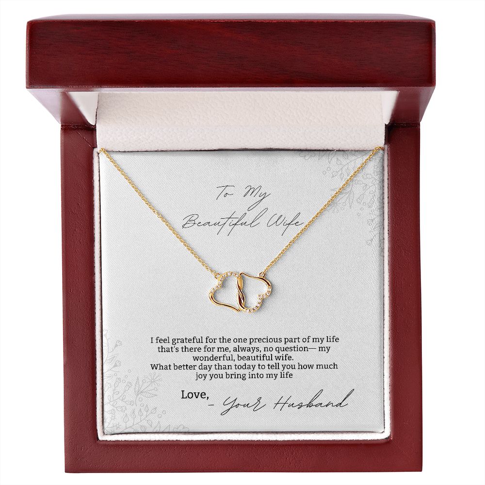 "Beautiful Wife" 10k Gold & Diamond Love Necklace