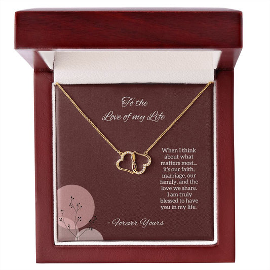 "Love of my Life" 10k Gold & Diamond Love Necklace