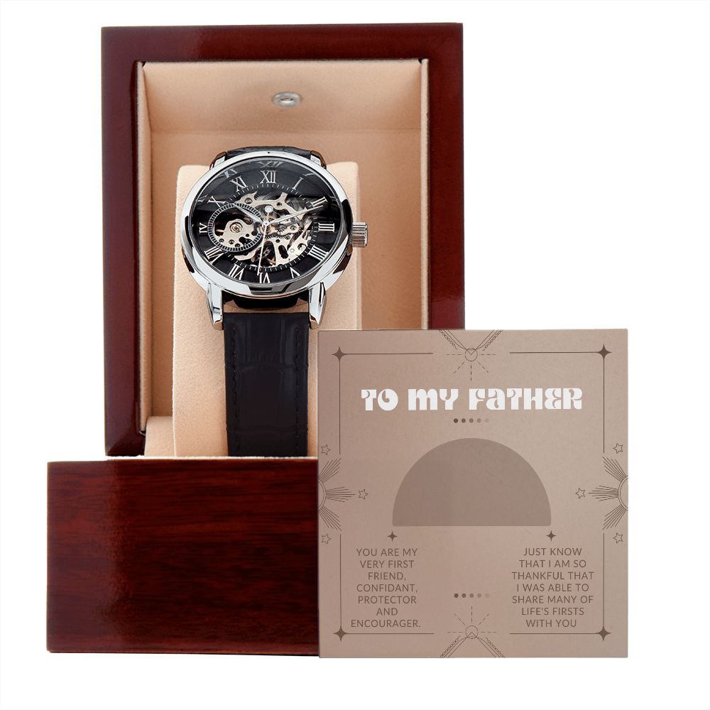 "To My Father" Men's Openwork Watch