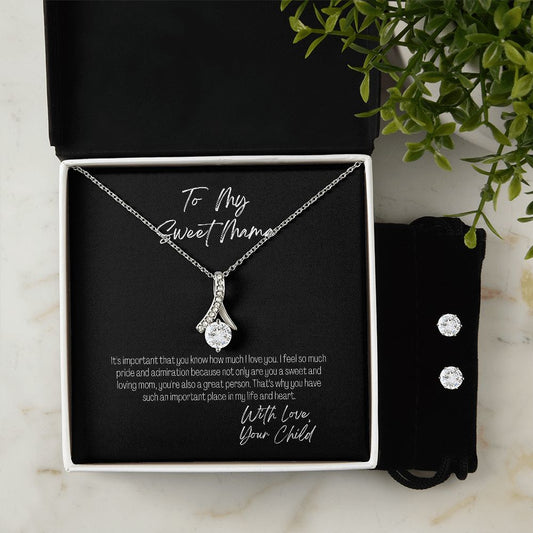"My Sweet Mama" CZ Necklace and Earring Set