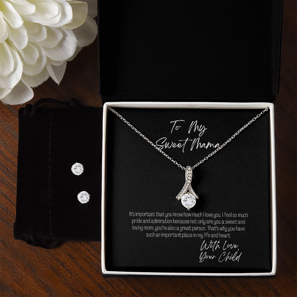 "My Sweet Mama" CZ Necklace and Earring Set