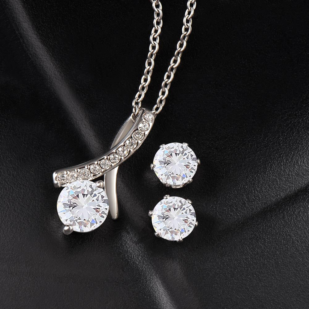 "Bridal Besties" Alluring Beauty Necklace CZ Earring Set, Style 2