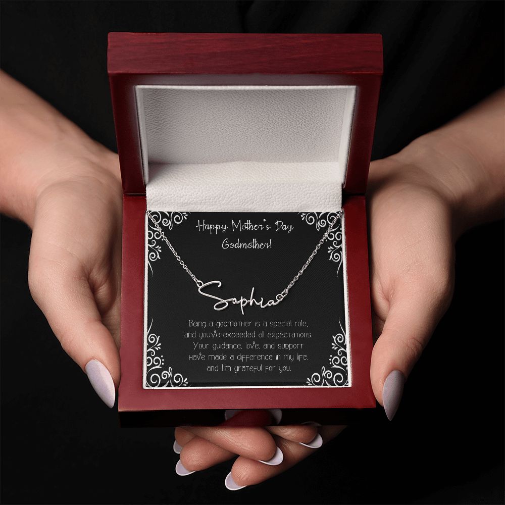 Godmother Mother's Day Signature Name Necklace