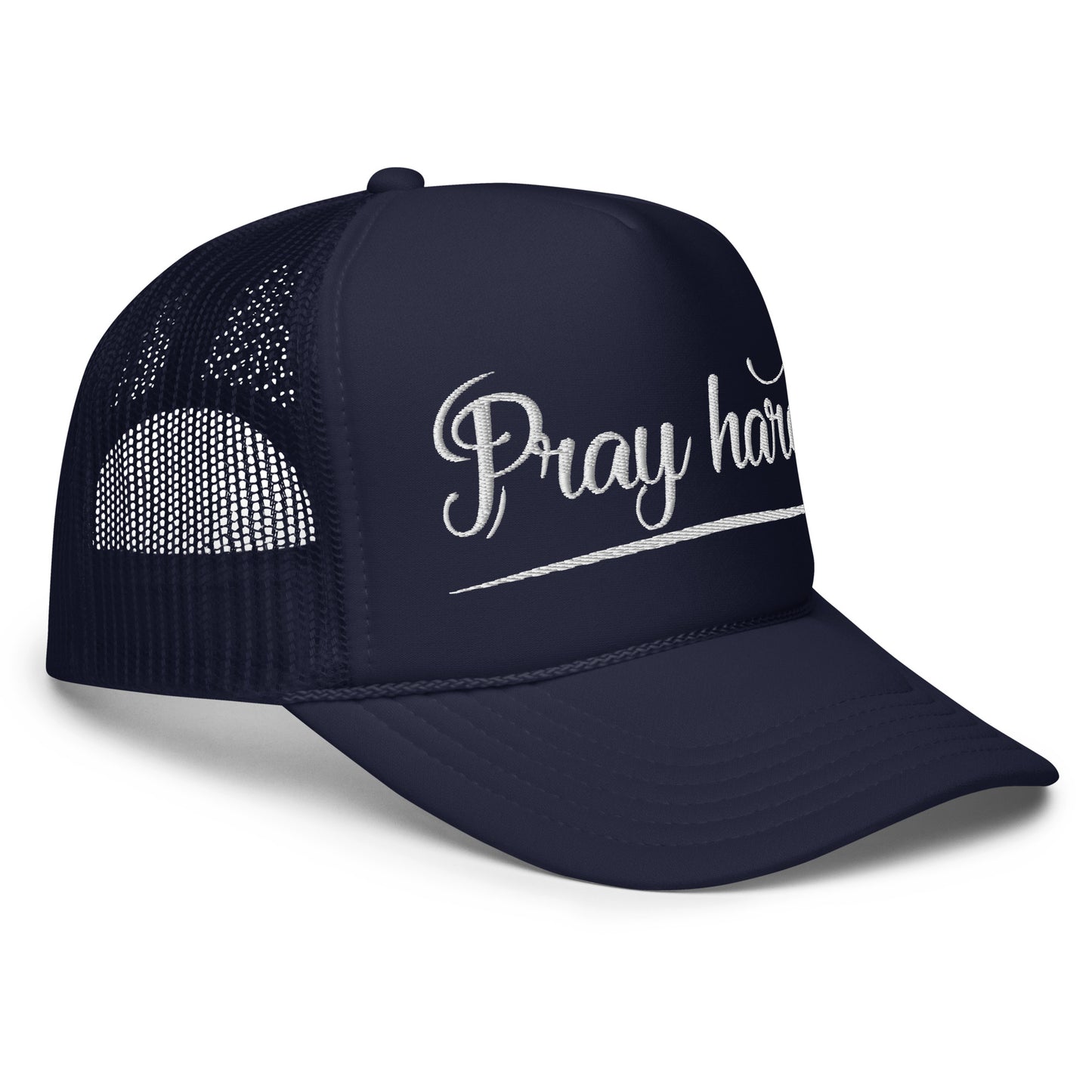 "Pray Hard" Solid Foam trucker hat