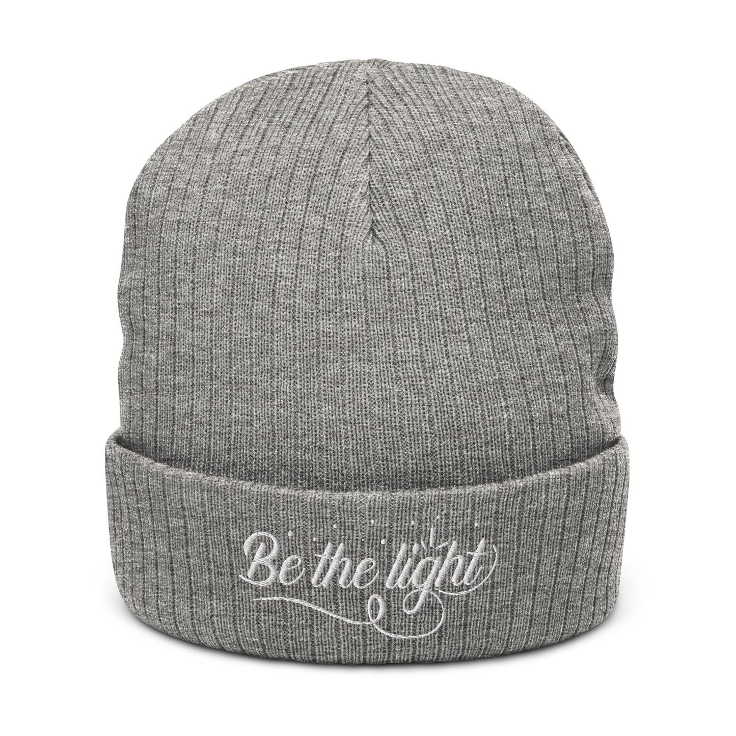 "Be The Light" Ribbed Knit Beanie