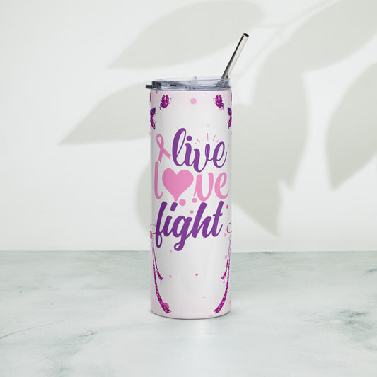 "Live Love Fight" Breast Cancer Tumbler