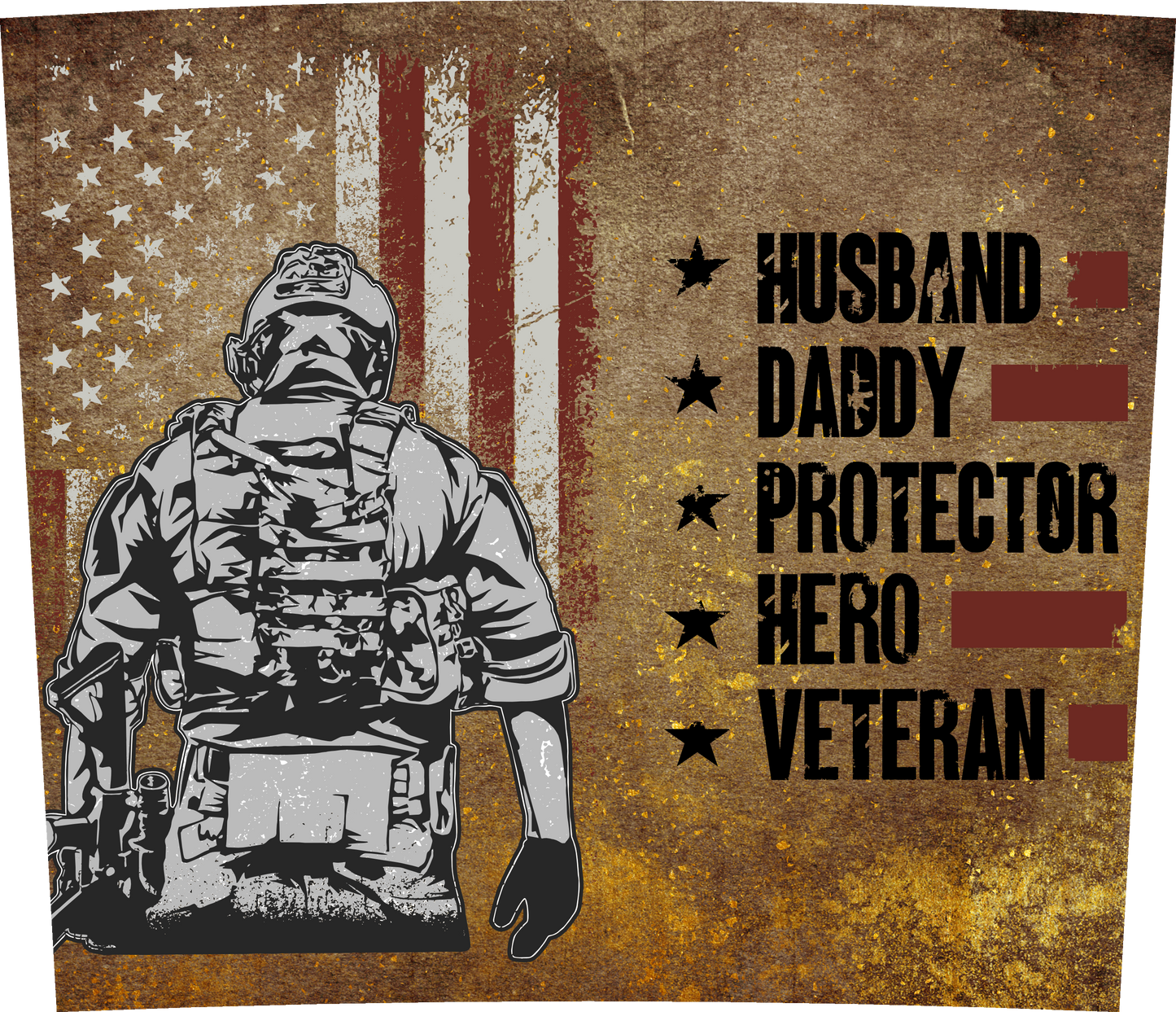 "Husband Daddy Protector Hero Veteran" Stainless Steel Tumbler