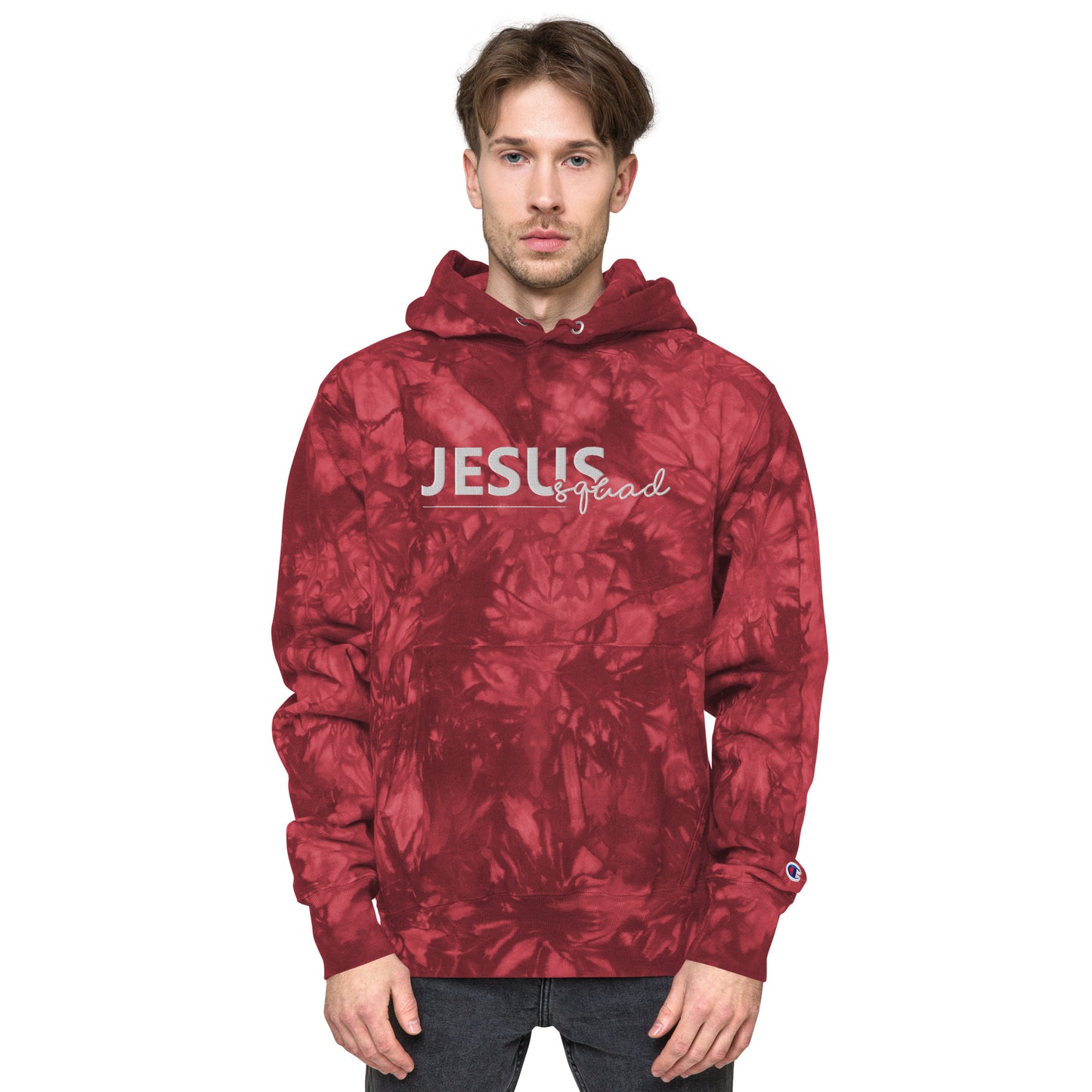 "Jesus Squad" Champion® Unisex Tie-dye Hoodie