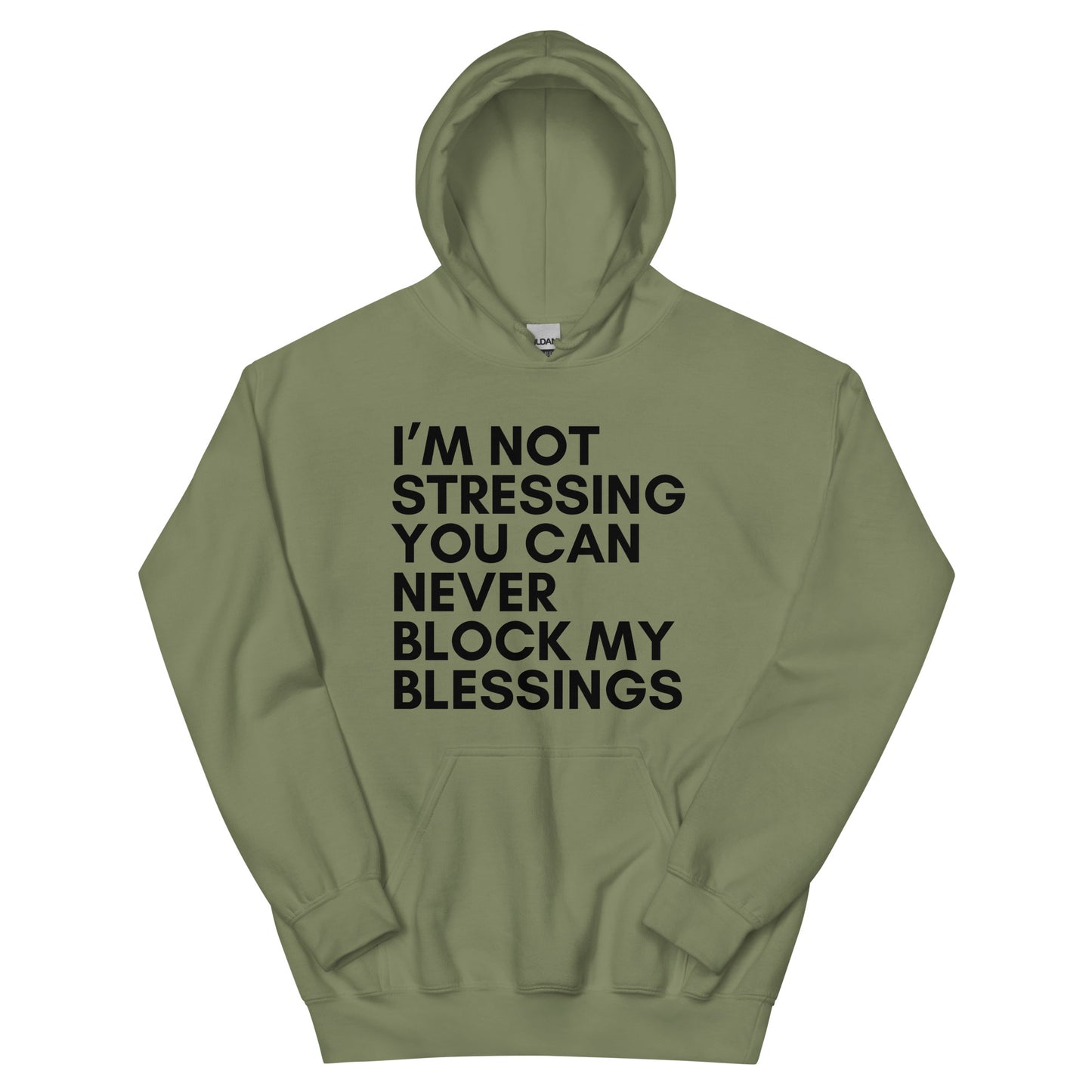 "You Can Never Block My Blessings" Hoodie (black print)