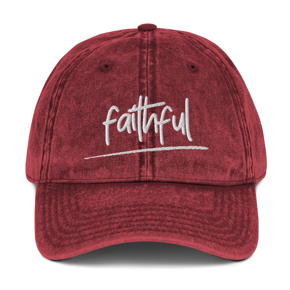“Faithful” Vintage Cotton Twill Cap