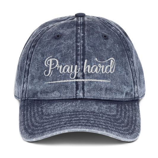 “Pray Hard” Vintage Cotton Twill Cap
