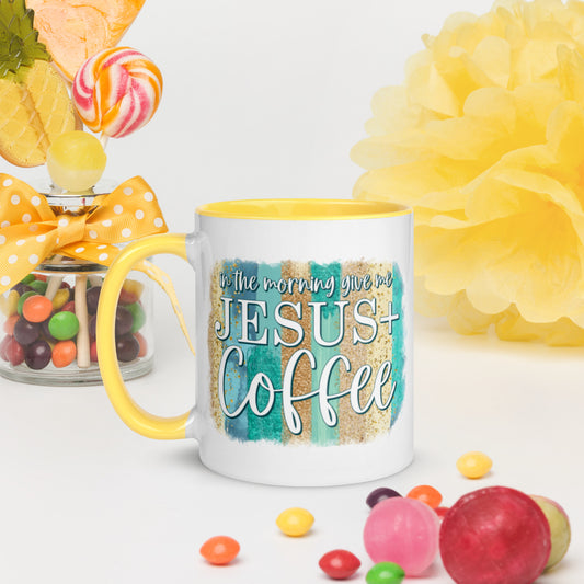 "Jesus & Coffee" Mug with Color Inside, 11oz