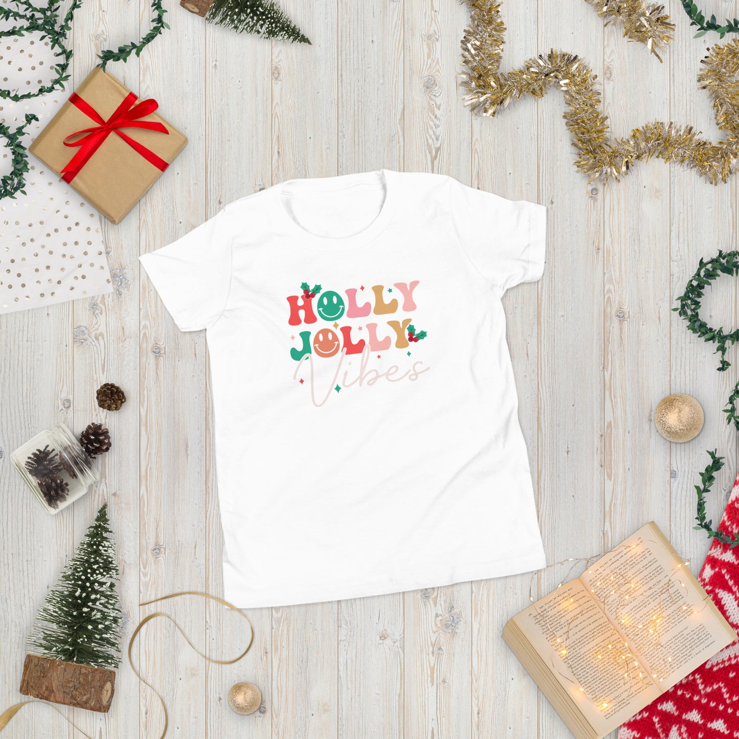 "Holly Jolly Vibes" Youth T-Shirt